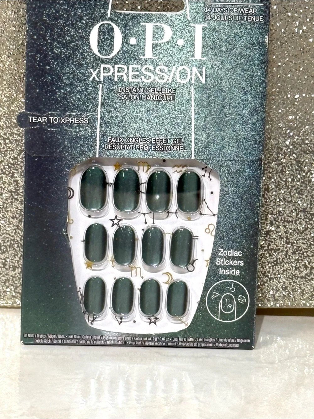 5 for $25 item 🌺 OPI Xpression Press-On Nails in Deep Green Feelin' Capricorn-y